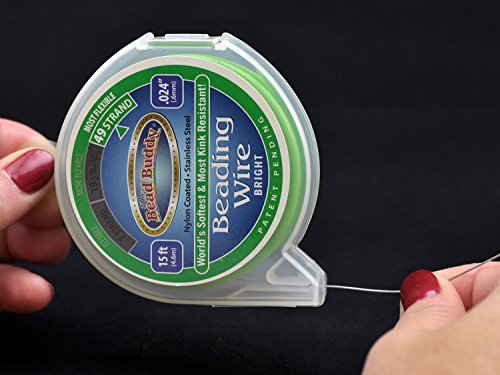 Bead Buddy 49 Strand Beading Wire, Bright 15ft .024 Inches-Soft, Flexible And Strong Beading Wire-Jewelry Making Tools
