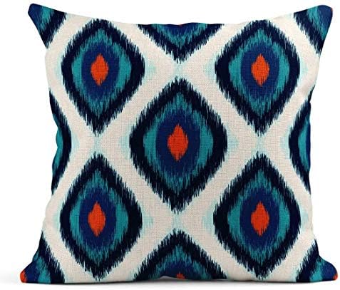 Kinhevao Throw Pillow African Multicolor Pattern in Tribal Traditional Ethnic Folk Aztec Ikat Abstract Geometric Boho Linen Cushion Home Decorative Pillow