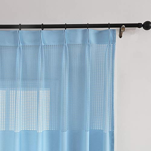 Macochico Pinch Pleated Medical Curtains,Blue Medical Curtains,Privacy Curtains,Hospital Curtains,Cubicle Curtain,Clinic Curtains,SPA Lab Curtains Room Divider,10ft Wide x 8ft Tall(1 Panel)