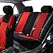 FH Group Car Seat Covers Travel Master Full Set Red Black Automotive Seat Covers Combo Slip Dash Grip Pad, Airbag and Split Rear Universal Fit Interior Accessories Cars Trucks SUV Car Accessories