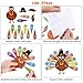 Gejoy 10 Set Thanksgiving Turkey Craft Kits with Colorful Feathers and Adhesive Dots Thanksgiving Turkey Craft Paper for Thanksgiving Party Decoration DIY Craft Activities