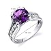 Amethyst Solitaire Style Ring Sterling Silver Rhodium Nickel Finish 1.75 Carats Sizes 5 to 9