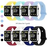 YUNSHU Compatible iWatch Band Replacement iWatch Band 38mm/40mm S/M for Women and Man Soft Sports Band Strap Silicone Series 4 Series 3 Series 2 Series 1-8 Pack
