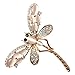 Navachi 18k Gold Plated White Created-Opal Crystal Dragonfly Az7906b Brooch Pins