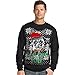 Hanes Men's Ugly Christmas Sweatshirt,Black/Bah Hum Pug,Large