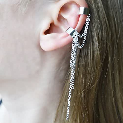 Handmade Ear Cuffs No Piercing 1 Piece Chain Earrings On