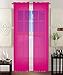 2 Piece Solid Hot Pink Sheer Window Curtains/drape/panels/treatment 60