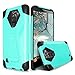 LG K8 V (2016) Case, TJS® Dual Layer Hybrid Shock Absorbing Impact Resist Rugged Drop Protection Case Cover with Kickstand with Silicone Inner Layer For LG K8 V / LG VS500 (Black/Teal)