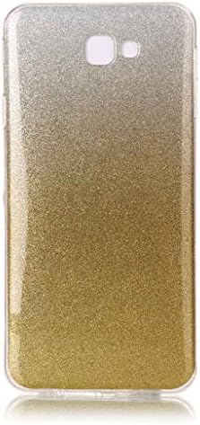 For Samsung Galaxy J5 Prime Case [With Tempered Glass Screen Protector],Metatze Soft Silicone Gel TPU Thin Slim Glitter Gradual Colour Changing Protective Rubber Bumper Case Cover Shell (Gold)
