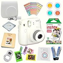 Fujifilm Instax Mini 8 (White) Deluxe kit bundle Includes -Instant camera with Instax mini 8 instant films (10 pack) - Custom Camera Case - instax Album - Frames - Stickers - Close up lens + MORE &hellip;