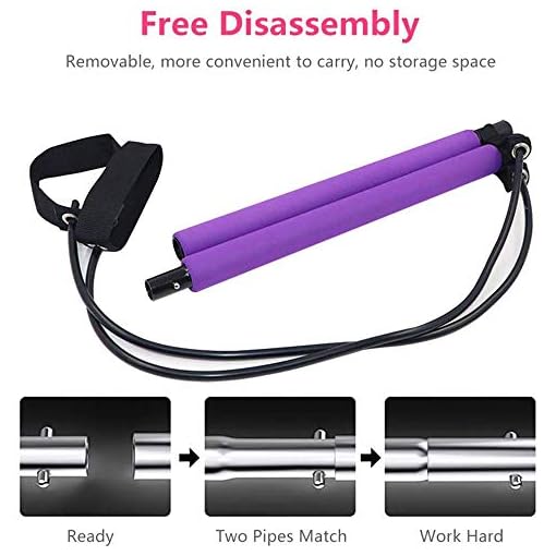 Portable Pilates Bar Kit with Resistance Band Yoga Pilates Stick Yoga Exercise Bar with Foot Loop for Yoga,Stretch… - Image 5