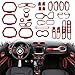 Opall ABS Interior Parts Decoration Door Sound Speaker Audio Ring Dashboard Air Vent Frame Outlet Steering Wheel Buttons Sequins Steering Wheel U-Shaped Door Cover for Jeep Renegade 2015-2018 (31PCS)
