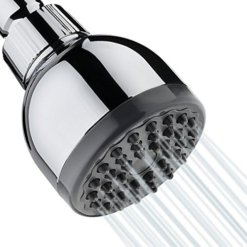 Mibow 3 Inch Shower Head-High Pressure Boosting,Removable Water Restrictor,Wall Mount,Bathroom Showerhead For Low Flow Showers,Adjustable Brass Swivel Ball Joint - Chrome