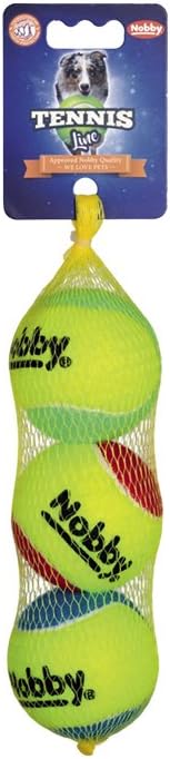 Nobby Tennis Ball Medium 6.5cm 1 Net (1 x Pack of 3), Grün, 3er Netz