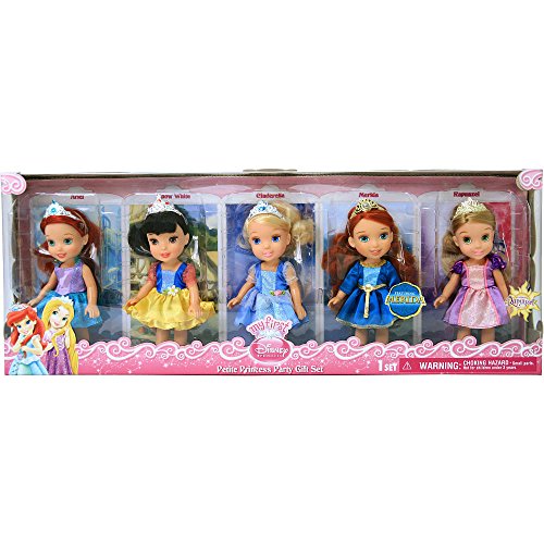 Disney Princess, My First Disney Princess, Petite Princess Party Gift Set (Ariel, Snow White, Cinderella, Merida, and Rapunzel), 5-Pack, 6 Inches