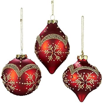 snowflake adler kurt ornament pattern 80mm glass gold