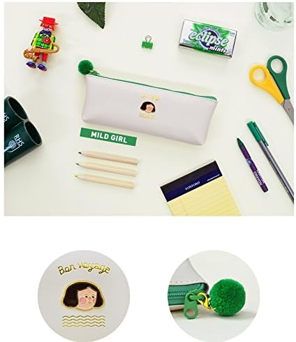 Amazon ペンケース 韓国 ペンケース 筆箱 文房具 ポーチ バッグ Pencil Case Pen Pouch 可愛い かわいい 女性 学生 勉強 化粧品収納ポーチ 子供の日 ギフト マイルドな女の子 Mild Girl ペンケース 文房具 オフィス用品