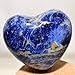 1PC Heart Aquamarine Lapis Lazuli Agate Quartz Chalcedony Mookaite Laradorite Jasper Aventurine Sodalite Amber (Blue Sodalite)