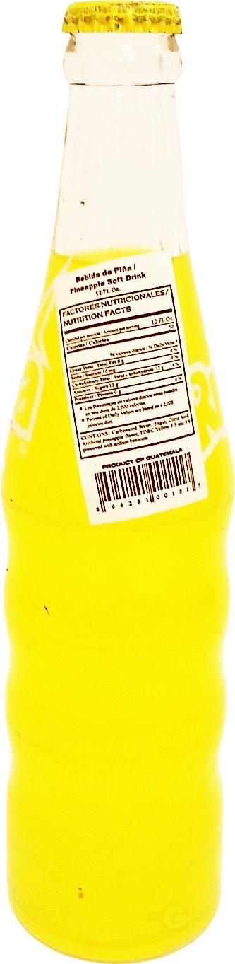Rica Pineapple Flavor Drink 12 oz - Refresco de Pina (Pack of 24)