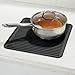 mDesign Silicone Dish Drying Mat and Protector for Kitchen Countertops, Sinks - Ribbed Design - Non-Slip, Waterproof, Heat Resistant, Dishwasher Safe - Medium - Black
