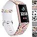 Maledan Compatible with Fitbit Charge 3 Bands, Paisley Pattern, Large