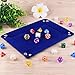 SIQUK Double Sided Dice Tray, Folding Rectangle PU Leather and Dark Blue Velvet Dice Holder