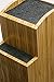 Universal Knife Block Stand Holder - Without Knives, 2 Tier Slotless Storage Kitchen Bamboo Countertop Organizer fit Large & Small Cutlery & Accessories - Easy Clean Dishwasher Safe Removable Bristles
