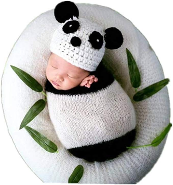 Newborn Boy Girl Baby Photography Props Outfits Photo Shoot Hat Sleeping Bag Set White