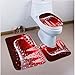 Merry Christmas Snowman Bath Mat Set,3 Piece Bathroom Mats Set Non-Slip Bathroom Rugs/Contour Mat/Toilet Cover (Christmas Tree)