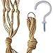 BESTTOYHOME Macrame Plant Hanger Holder -6 Pack Handmade Indoor Outdoor Hanging Planter Basket Rope Holder 3 Sizes with 6 PCS Ceiling Hooks Indoor Hanging Planter Holder