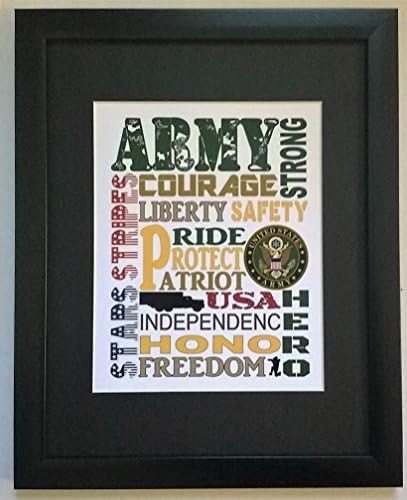 000 ARMY – Subway/Street Art 8X10 Photograph Matted and Framed in and 11x14 frame with US ARMY values.