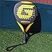 GRANDCOW Padel Racket Padel Racquet Carbon Fiber Surface with EVA Memory Flex Foam Core Diamond Shape Pop Tennis Paddle Rackets (Yellow)
