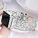 FresherAcc Compatible with Apple Watch Band 40mm 44mm Series 5 4 38mm 42mm Series 3 2, Floral Replacement Straps Compatible for iWatch Bands Bling Women Girls (Silver 40mm 38mm)
