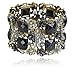 VTG Rainbow Grey Flower Resin CZ Rhinestone Drop Bracelet Bangle