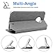 Simicoo Moto X4 Flip PU Leather Slim Fit case Card Holster Stand Magnetic Cover Clear Silicone TPU Full body Shockproof Pocket Thin Wallet Case for Moto X 4th Generation (Grey, Moto X4)