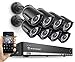 AMCREST 960H 16CH Video Security System - Eight 800+TVL Bullet IP66 Weatherproof Cameras (Black)
