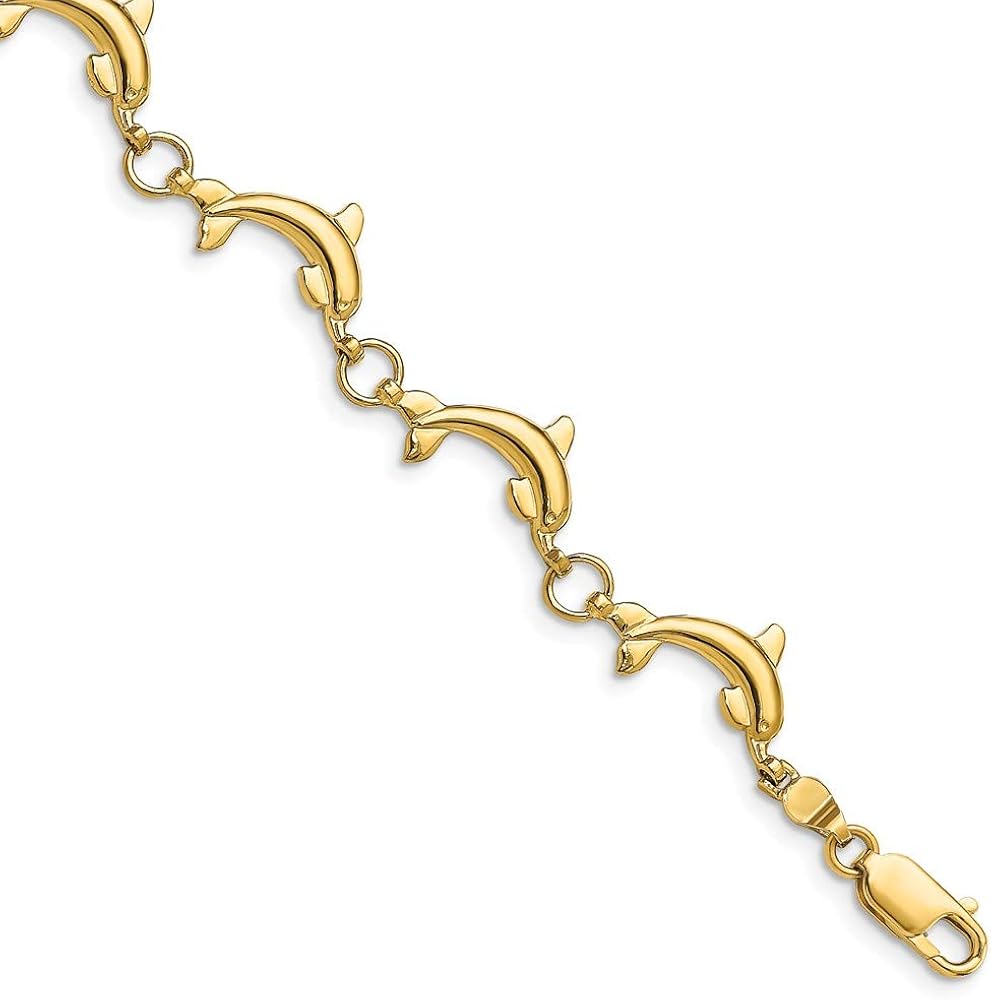 gold dolphin ankle bracelet