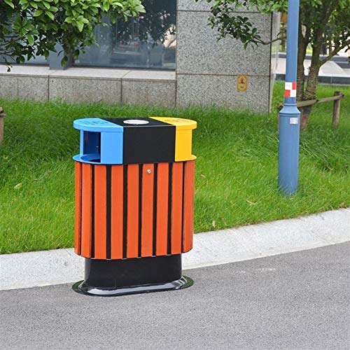 AKONTR Basura y Reciclaje Papeleras Basura de Madera con Barril