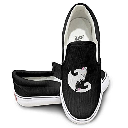 ZhiqianDF Kawali Yingyang Cat Unisex Low-Top Casual Canvas Fashion Sneaker 40 - Thumbnail 2