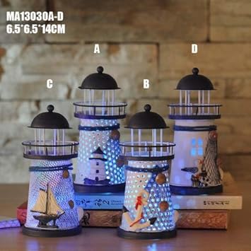Amazon Com Zamtac Mediterranean Style Home Decor Led Lighthouse