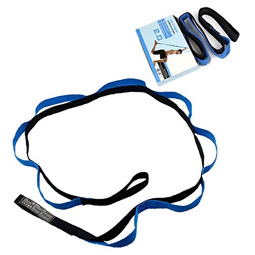 TAVIEWYoga Strap for Stretching – Stretch Band with 10 Loops –Multi-Grip Pilates Hamstring Stretcher Belt – Physical Therapy Equipment for Best Flexibility