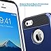 ULAK iPhone 5SE Case,iPhone SE Case, Slim Fit Dual Layer Protection Case Shock Absorbing Hard Rugged Ultra Protective Back Rubber Cover with Impact Protection for iPhone 5/5S/SE (Navy Blue+Black)