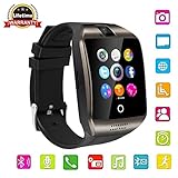 Touch Screen Bluetooth Smart Watch with Camera, Unlocked Watch Cell phone for Android/IOS/ Samsung /iPhone/ Huawei/HTC/ Sony/Nexus (Black)