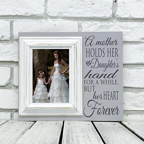 Mother of the Bride Daughter Wedding Gift Personalized Wood Frame 12"x14" with 5"x7" Photo Frame