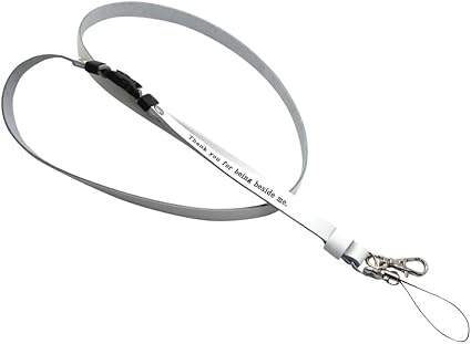 Amazon Co Jp 安全パーツ付 ネックストラップ ホワイト 英語 メッセージ 日本製 本牛革 1枚革 レザー ホワイト Thank You For Being Beside Me そばにいてくれてありがとう 文房具 オフィス用品