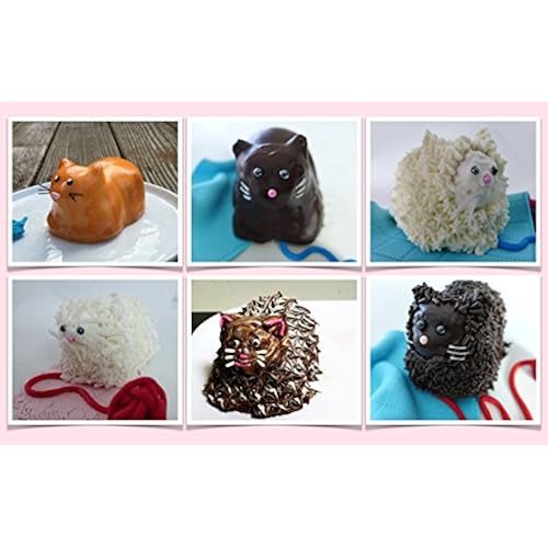 Mini Cat Shaped Cake Molds (4 Pack, Silicone) - For Cakes, Cup cakes, chocolate - Great For Parties, Holidays, Halloween - Unique Baking Gifts for Cat Lovers, Cupcake Lovers - Charlie Cat Baking Home & Kitchen, Kitchen & Dining, Bakeware, Candy Making Supplies, Candy Making Molds
