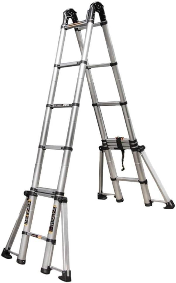 Escalera telescópica Escalera de extensión telescópica con bisagras y 4