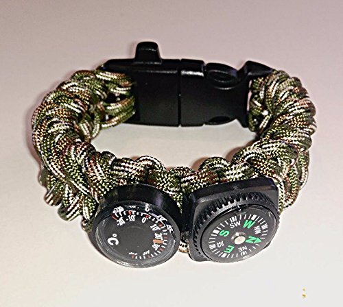 Bundle - 6 in 1 Survival Paracord Bracelet with FREE folding credit card knife by Camp Luna Lover