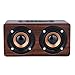DYJ Mini Wood Bluetooth 4.0 Speaker,10W Output Power with Two Passive Subwoofers and Enhanced Bass,Portable Wireless Speaker for iPhone, iPad, Samsung, HTC, Laptop(Red)