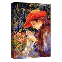 Canvas Wall Art Young Woman by Pierre Auguste Renoir Canvas Prints Home Artwork Decoration for Living Room,Bedroom - 12x18 inches